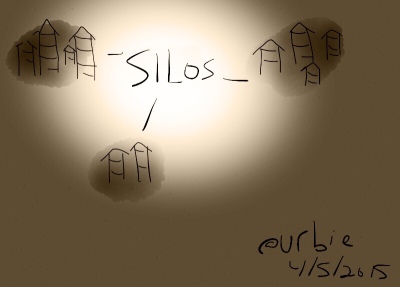 illustration of several sets of silos