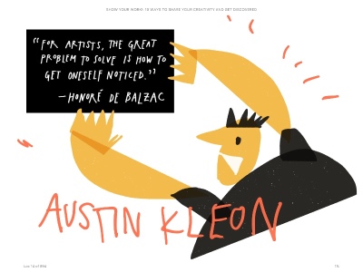 Austin Kleon autograph over a thought from his book Show Your Work