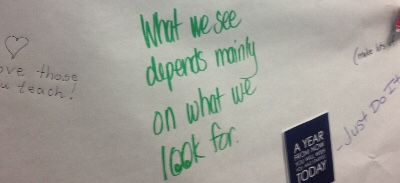 image of quote what we see depends mainly on what we look for